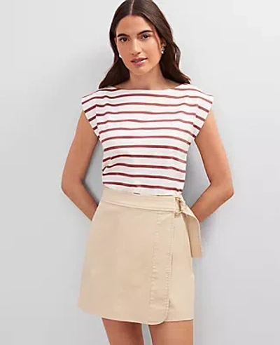 Ann Taylor Weekend Collection Striped Boat Neck Top