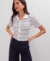 Ann Taylor Petite Weekend Collection Striped Polo Shirt