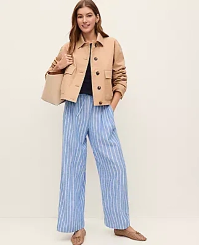 Ann Taylor Weekend Collection Striped Pull On Wide-leg Pant