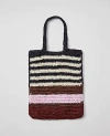 Ann Taylor Weekend Collection Striped Raffia Tote Bag