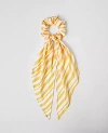 Ann Taylor Weekend Collection Striped Silk Scrunchie In Mimosa