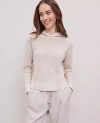 Ann Taylor Weekend Collection Textured Hoodie Sweater In Fresh Sand