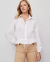 Ann Taylor Weekend Collection Tie Waist Popover Top