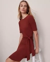 Ann Taylor Weekend Collection Tie Waist Shift Dress In Red
