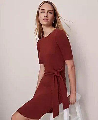 Ann Taylor Weekend Collection Tie Waist Shift Dress In Red