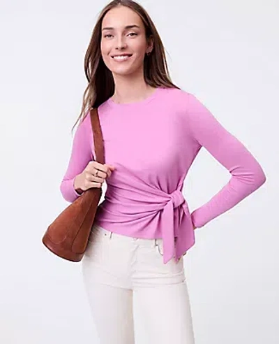 Ann Taylor Weekend Collection Tie Waist Top In Pink