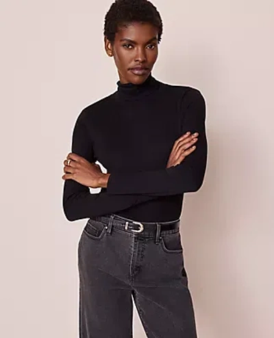 Ann Taylor Weekend Collection Turtleneck Top In Black