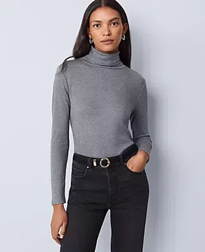 Ann Taylor Weekend Collection Turtleneck Top In Gray