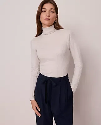 Ann Taylor Weekend Collection Turtleneck Top In Neutral