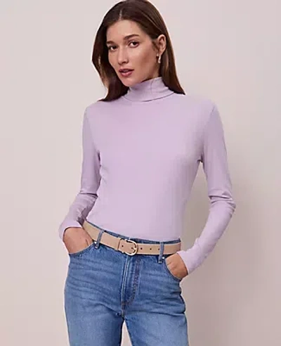 Ann Taylor Weekend Collection Turtleneck Top In Purple
