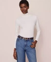 Ann Taylor Weekend Collection Turtleneck Top In White