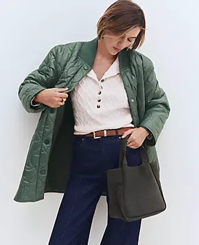 ANN TAYLOR WEEKEND COLLECTION VARSITY COLLAR QUILTED JACKET