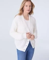 Ann Taylor Weekend Collection Waffle Knit Cardigan In White