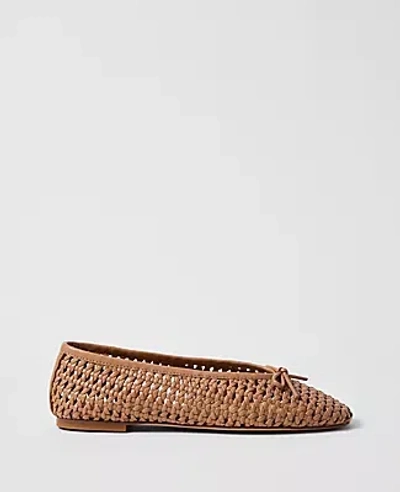Ann Taylor Weekend Collection Woven Bow Ballet Flat In Multi