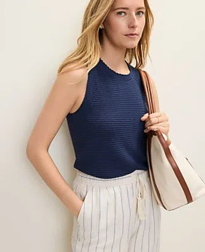 Ann Taylor Weekend Crew Neck Sweater Shell Top