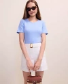 Ann Taylor Weekend Crew Neck Tee In Blue