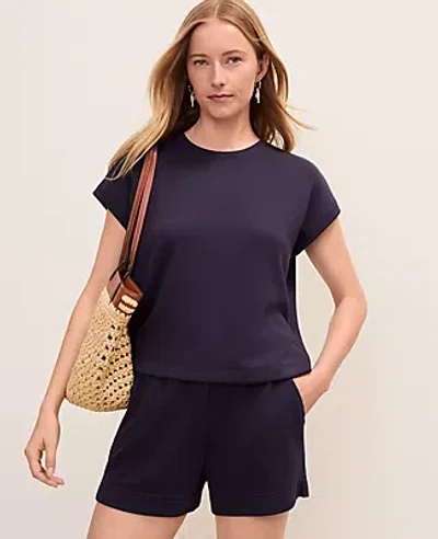 Ann Taylor Weekend Crew Neck Top In Blue