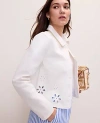 Ann Taylor Weekend Eyelet Cropped Jacket In White