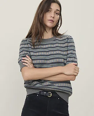 Ann Taylor Weekend Fairisle Modern Sweater Tee In Night Sky