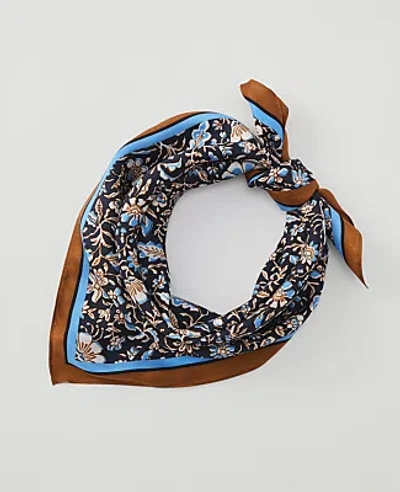 Ann Taylor Weekend Floral Silk Scarf In Night Sky