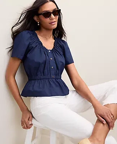 Ann Taylor Weekend Gathered Peplum Blouse