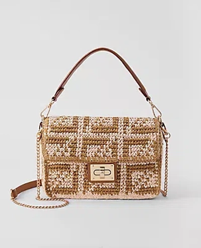 Ann Taylor Weekend Geo Raffia Crossbody In Multi