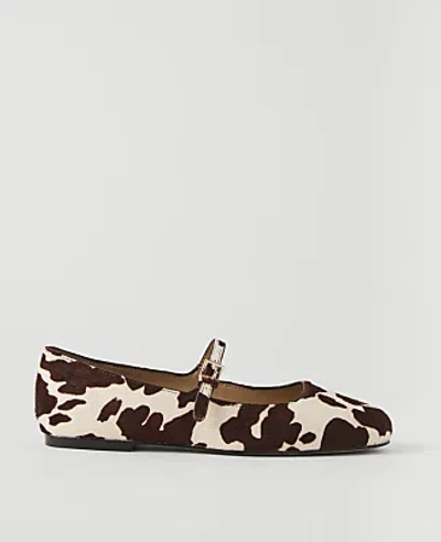 Ann Taylor Weekend Haircalf Mary Jane Flat In Multi