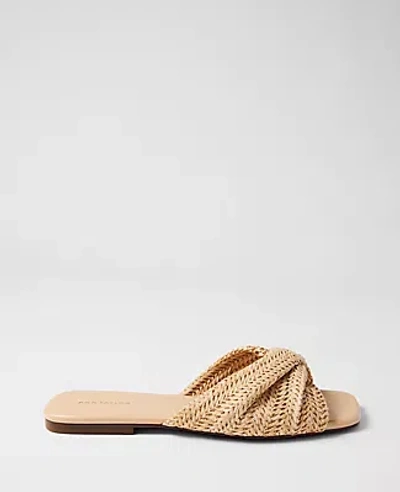 Ann Taylor Weekend Knotted Straw Flat In Brown