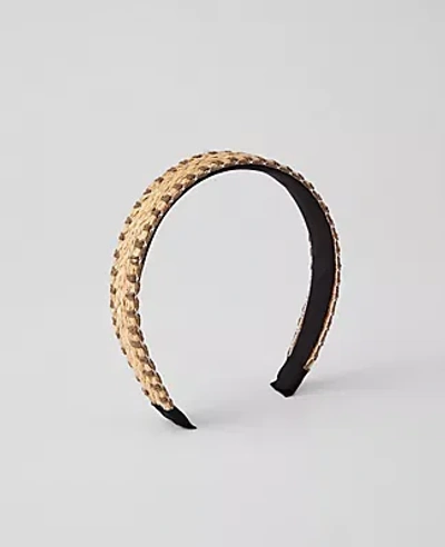 Ann Taylor Weekend Knotted Straw Headband In Brown