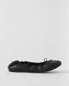 Ann Taylor Weekend Leather Bow Ballet Flat In Black