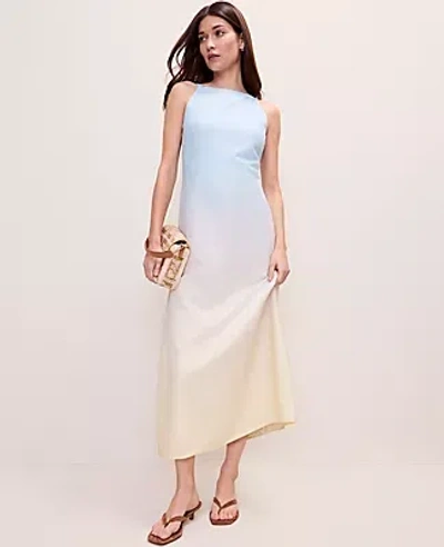 Ann Taylor Weekend Ombré Linen Blend Midi Dress In Multi