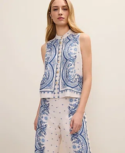 Ann Taylor Weekend Paisley Sleeveless Shirt