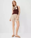 Ann Taylor Weekend Patch Pocket Easy Mid Shorts In Toasted Oat