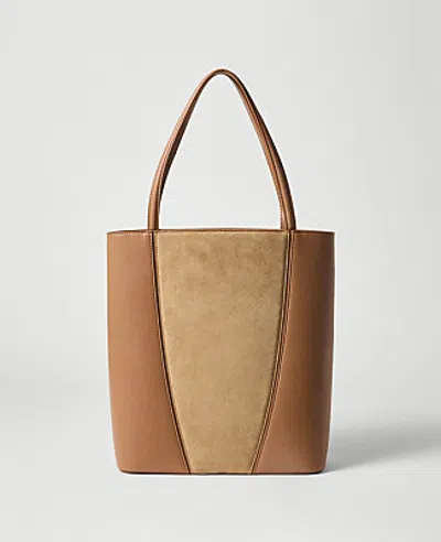 Ann Taylor Weekend Patent Tote In Brown