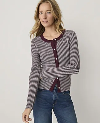 Ann Taylor Weekend Pointelle Cardigan In Multi