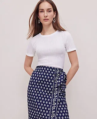 Ann Taylor Weekend Pointelle Tee In White