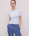 Ann Taylor Weekend Pointelle Tee In Zephyr Blue