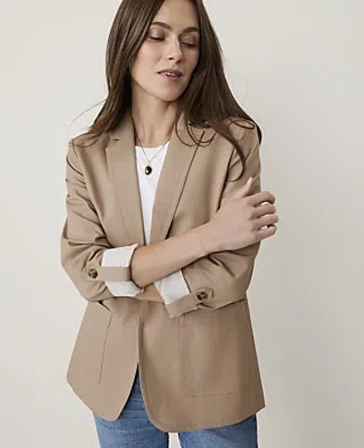 Ann Taylor Weekend Roll Sleeve Blazer In Animal Print