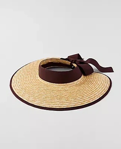 Ann Taylor Weekend Straw Visor In Brown
