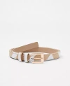 Ann Taylor Weekend Zebra Print Skinny Belt In White
