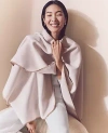 Ann Taylor Whipstitch Open Poncho In Cafe Au Lait