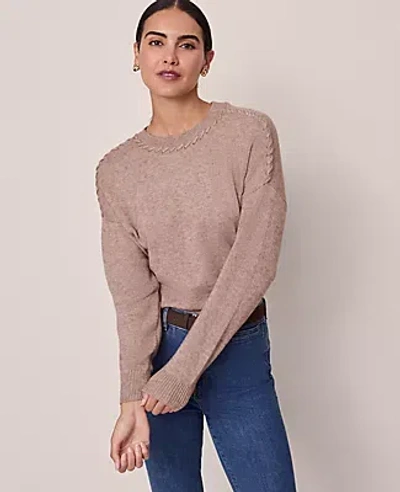 Ann Taylor Whipstitch Sweater In Neutral