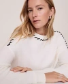Ann Taylor Whipstitch Sweater In White