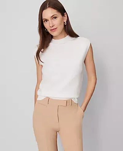 Ann Taylor Wide Shoulder Mock Neck Sweater Shell Top