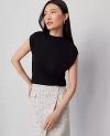 Ann Taylor Wide Shoulder Mock Neck Sweater Shell Top