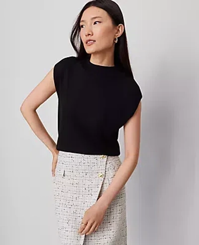 Ann Taylor Wide Shoulder Mock Neck Sweater Shell Top