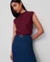 Ann Taylor Wide Shoulder Mock Neck Sweater Shell Top