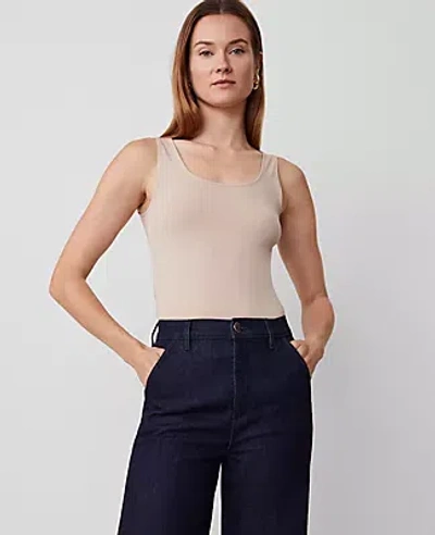 Ann Taylor Wide Strap Cami In Washed Tan