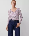 Ann Taylor Wide V-neck Top In Lilac