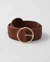 Ann Taylor Wide Woven Belt In Midnight Mahogany